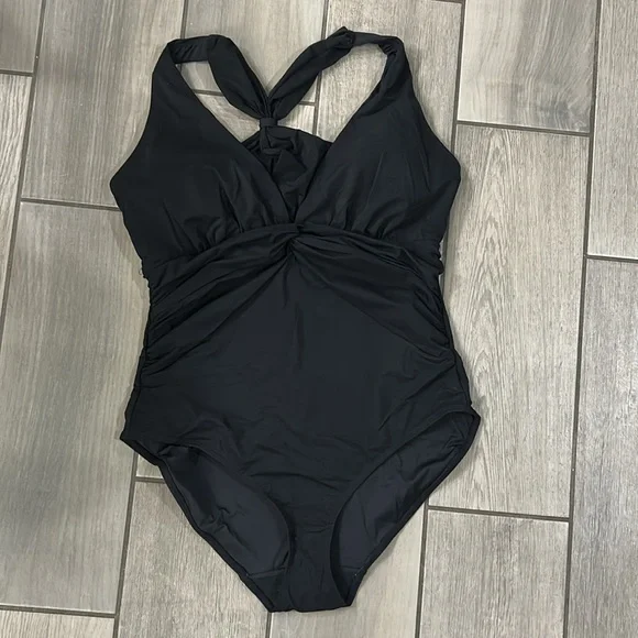 SHAPELLX Women's One Piece Swimsuit Tummy Control Ruched Full Coverage V Neck - Picture 7 of 9